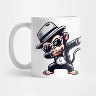 Monkey Dabbing With Glasses Funny Monkey Dab Dance Ape Lover Mug